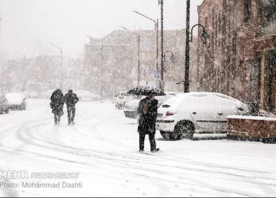 بارش شدید برف در اردبیل، ارتفاع برف در سرعین به 22 سانتیمتر رسید